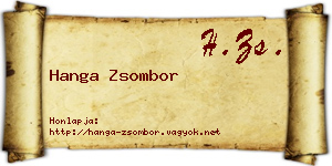 Hanga Zsombor névjegykártya